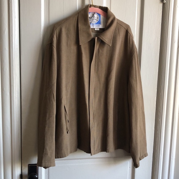 Perry Ellis Brown Zip Front Spread Collar Jacket XL - Picture 2 of 13